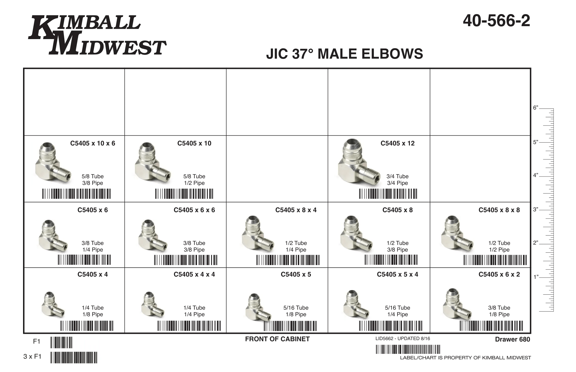 Steel 37° JIC 90° Male Elbow Assortment (1/8" - 3/4")