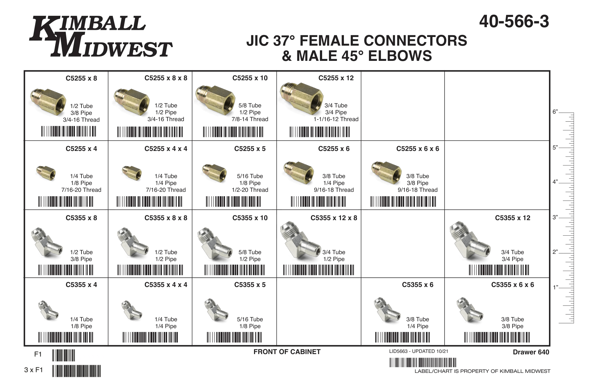 Steel 37° JIC Female Connector & 45° Male Elbow Assortment (1/8" - 3/4")