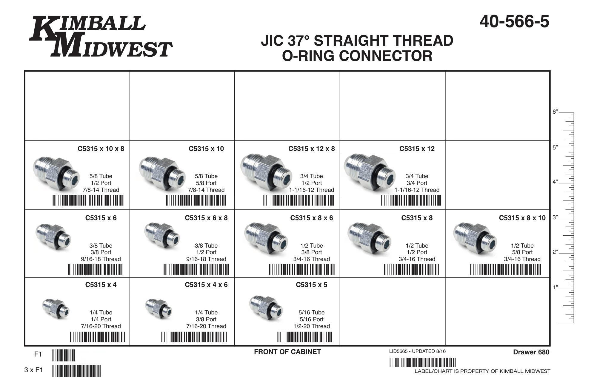 Steel 37° JIC Straight Thread O-Ring Connector Assortment (1/4" - 3/4")