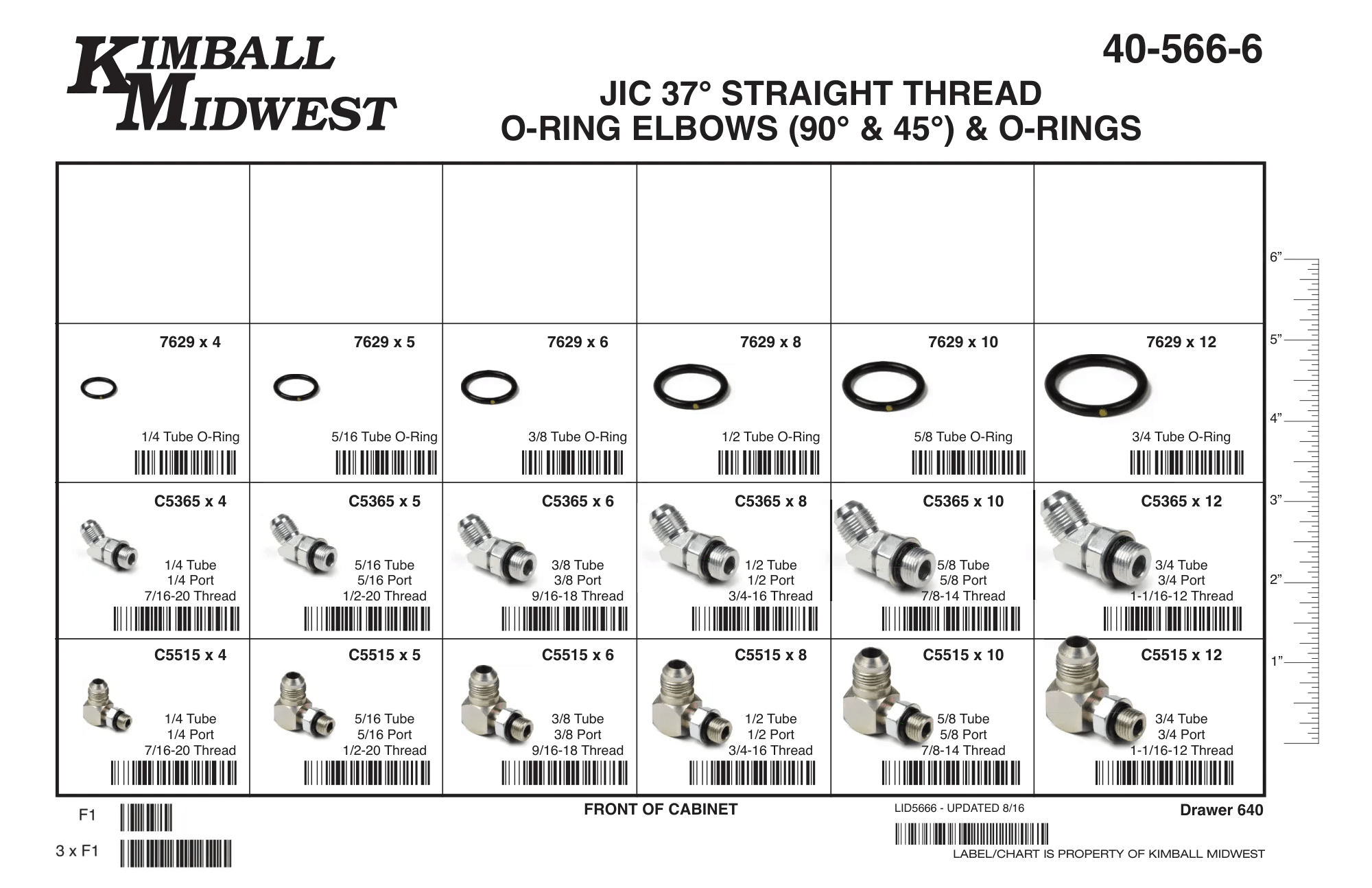 Steel 37° JIC Straight Thread O-Ring Elbow Assortment (1/4" - 3/4")
