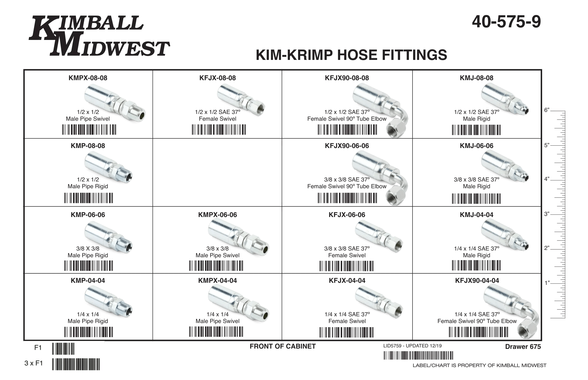 Kim-Krimp Hose Fittings Drawer Assortment (1/4" - 1/2")