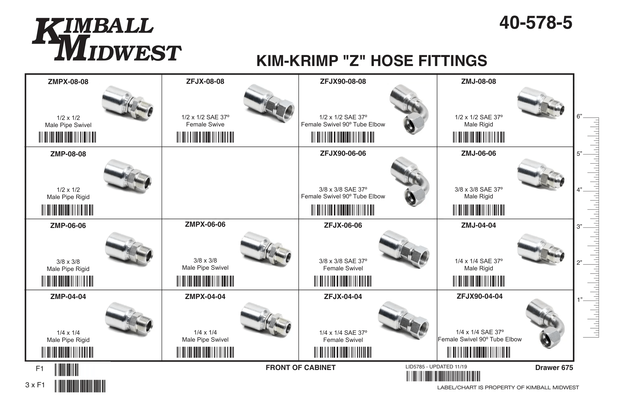 1/4" - 1/2" Kim-Krimp "Z" Series Fitting Drawer Assortment