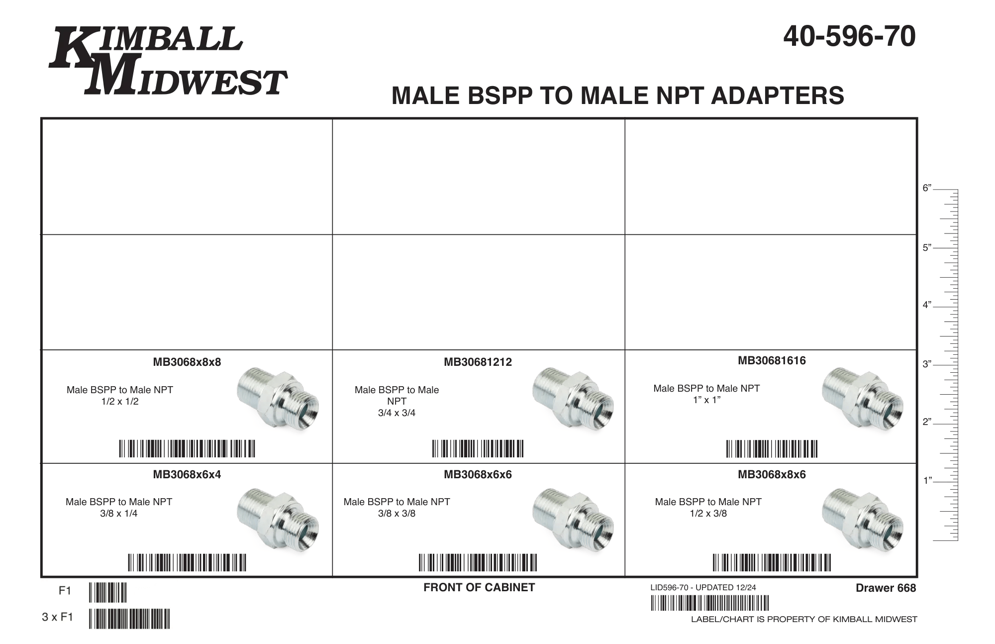 3/8" - 1" Male BSPP to NPT Connector Assortment