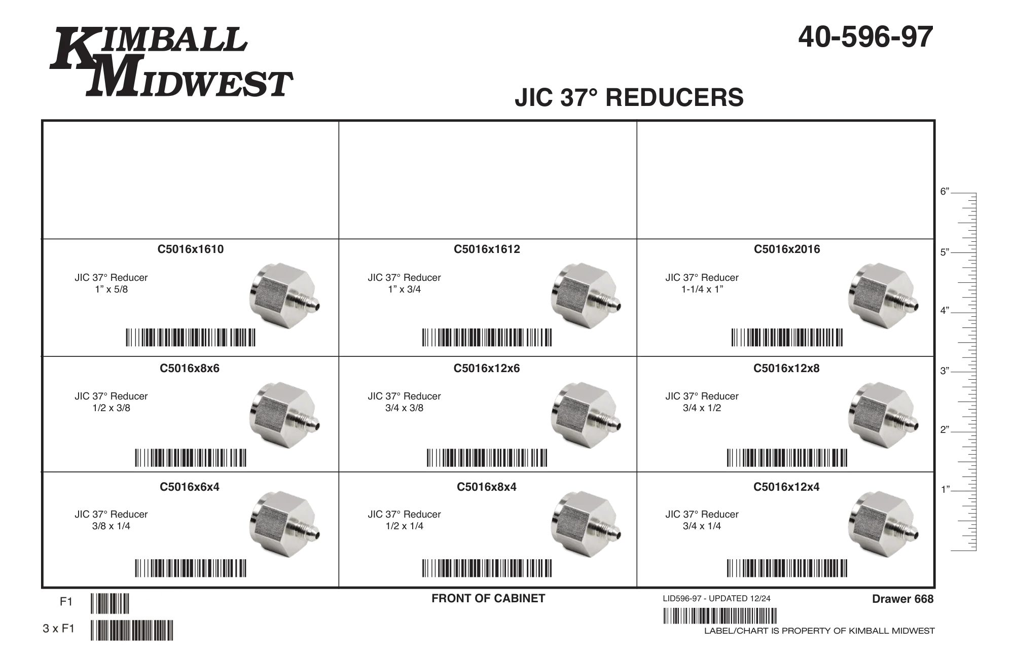 3/8" - 1-1/4" JIC 37° Reducer Assortment