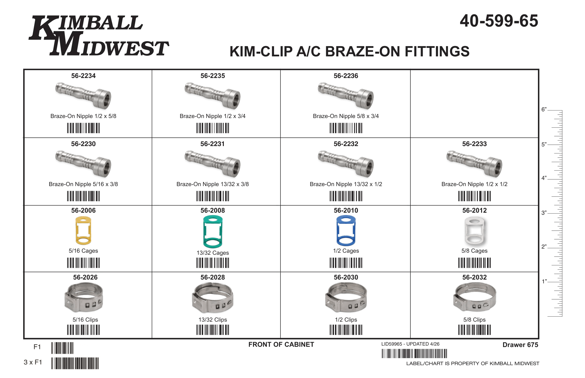 5/16" - 5/8" Kim-Clip A/C Braze-On Fitting Assortment
