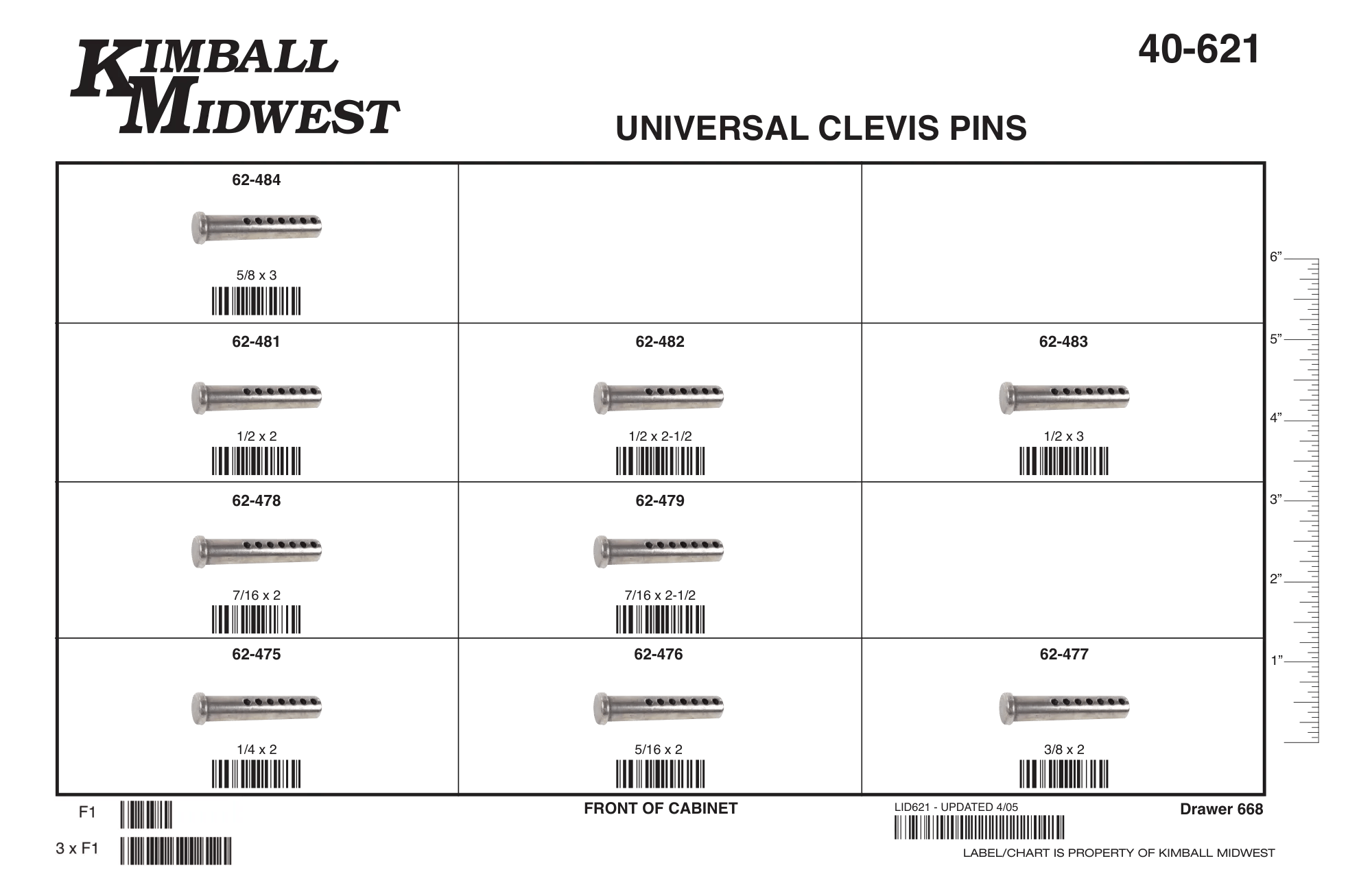 Plain (SAE) Universal Clevis Pin Assortment (1/4" - 5/8")