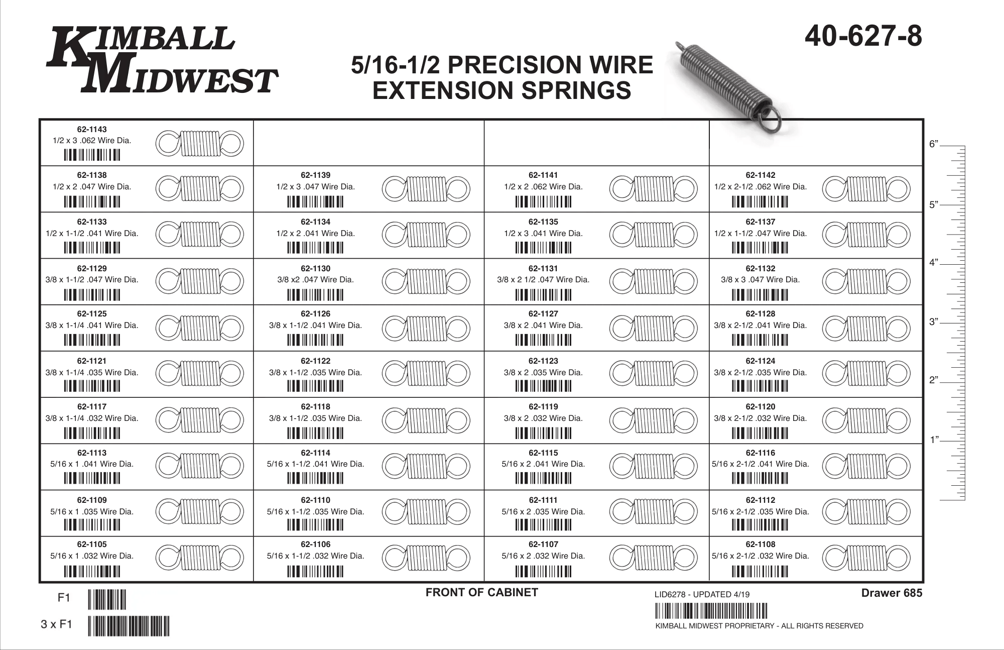 5/16" - 1/2" Precision Extension Spring Assortment