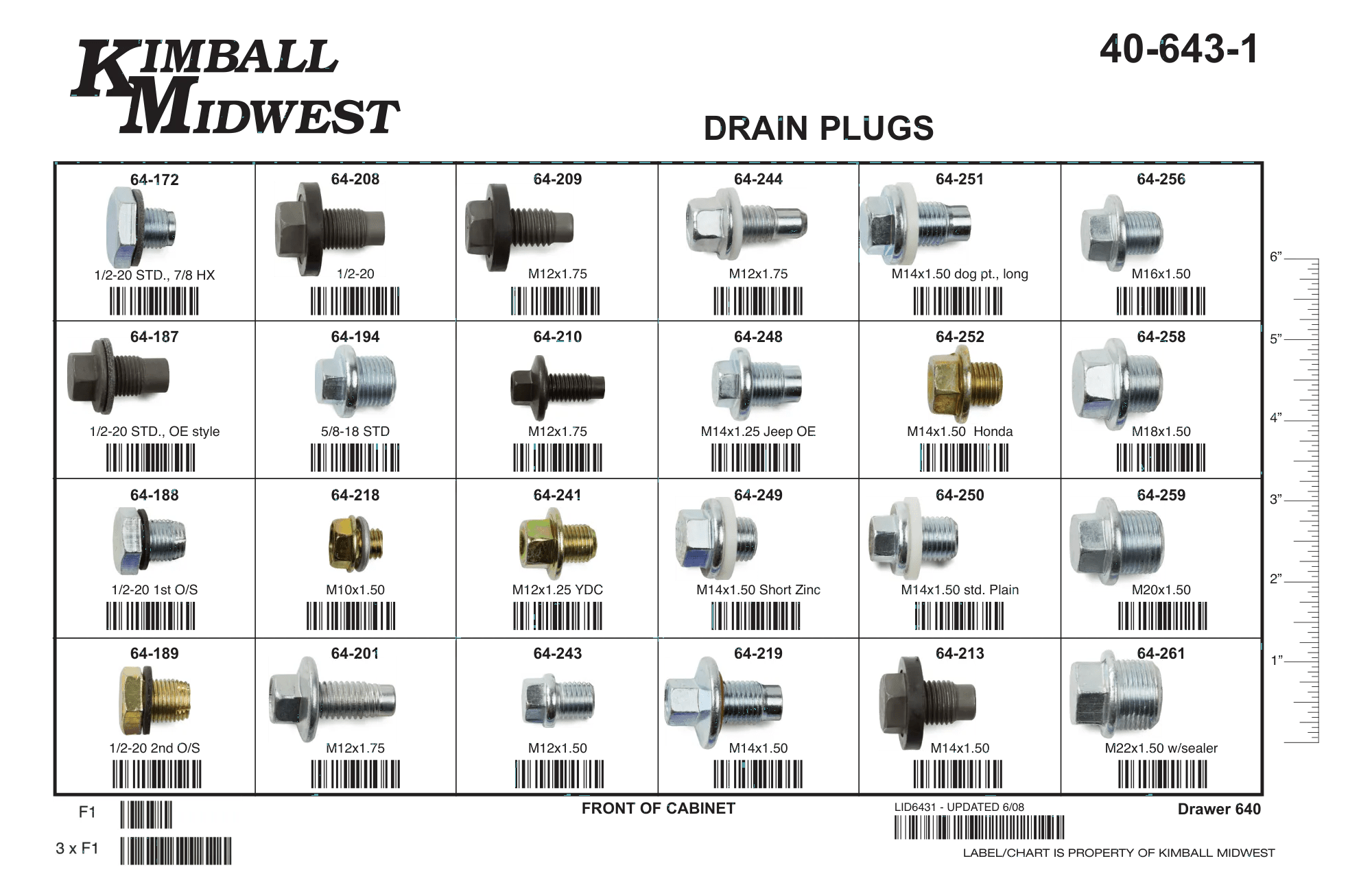 Drain Plug 24 Compartment Drawer Assortment