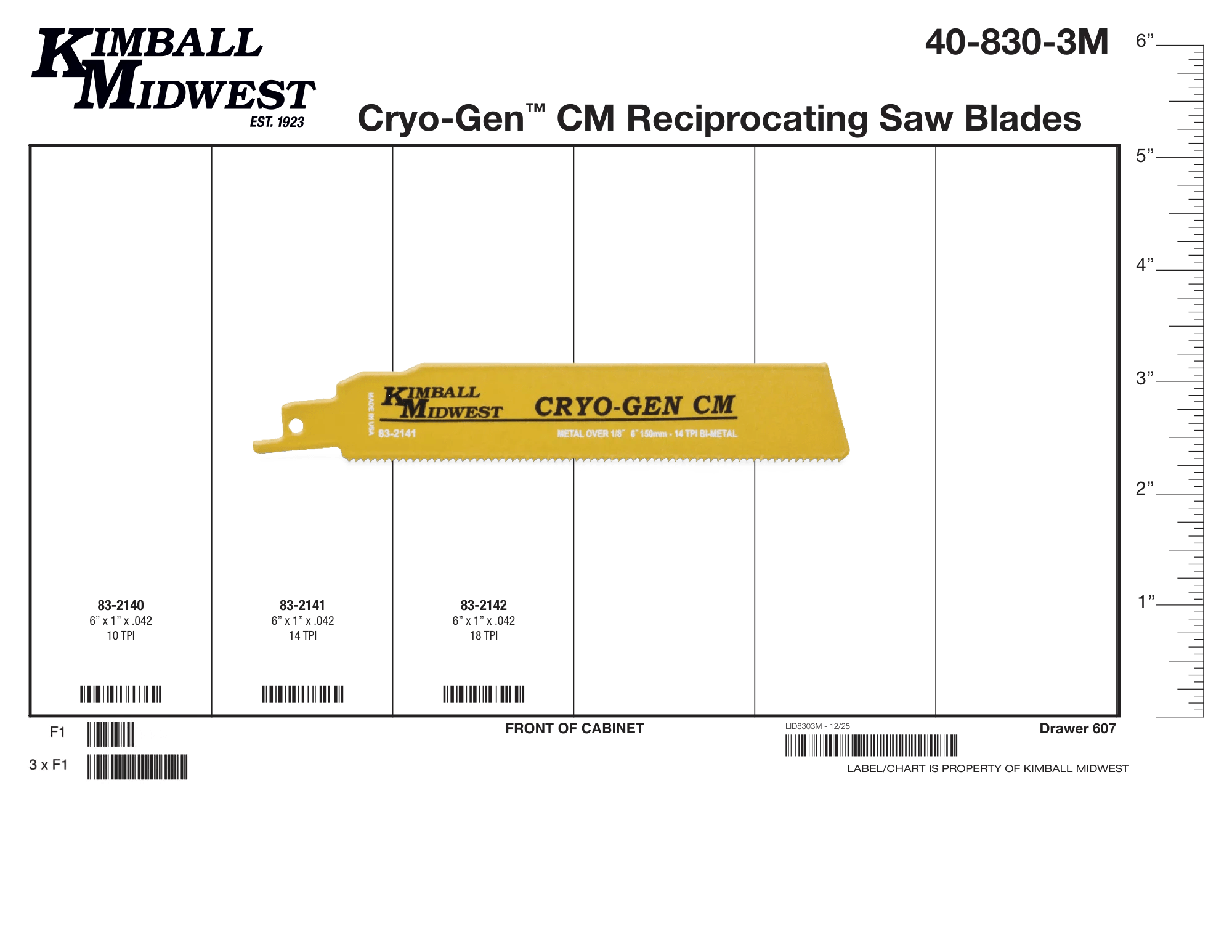 Cryo-Gen™ CM Reciprocating Saw Blade Mobile Storage Solution Assortment