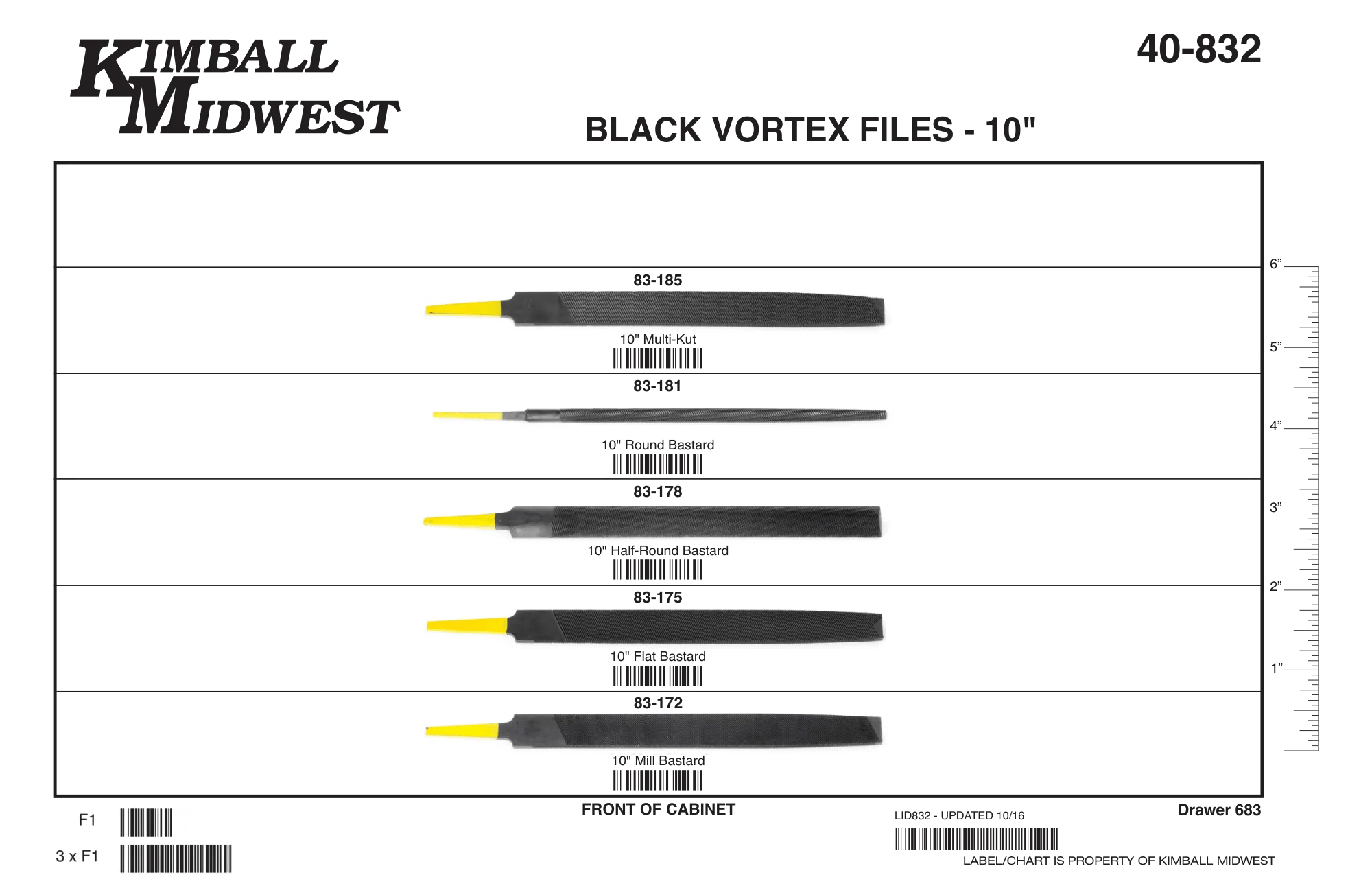 10" Black Vortex File Assortment