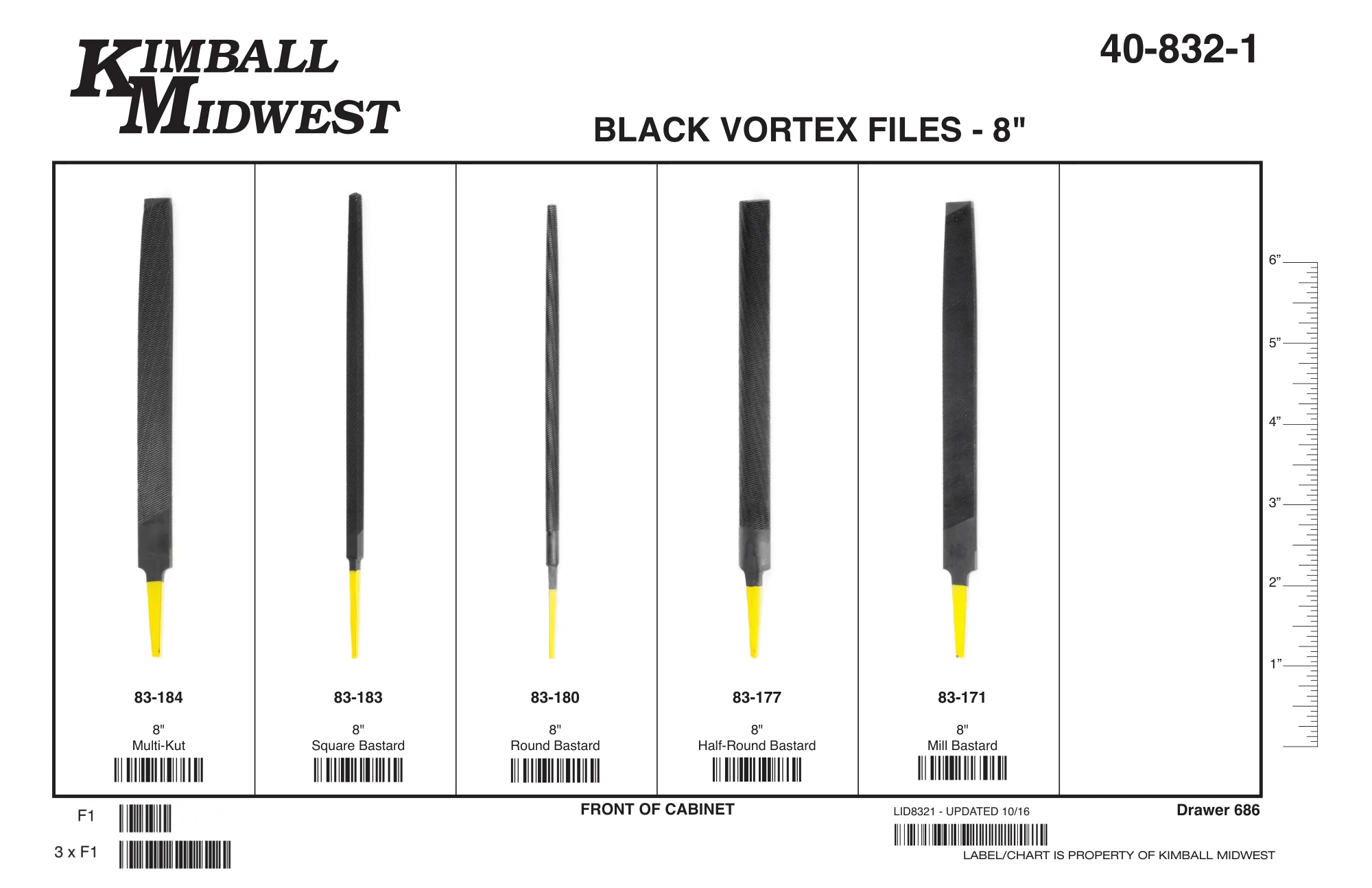 8" Black Vortex File Assortment