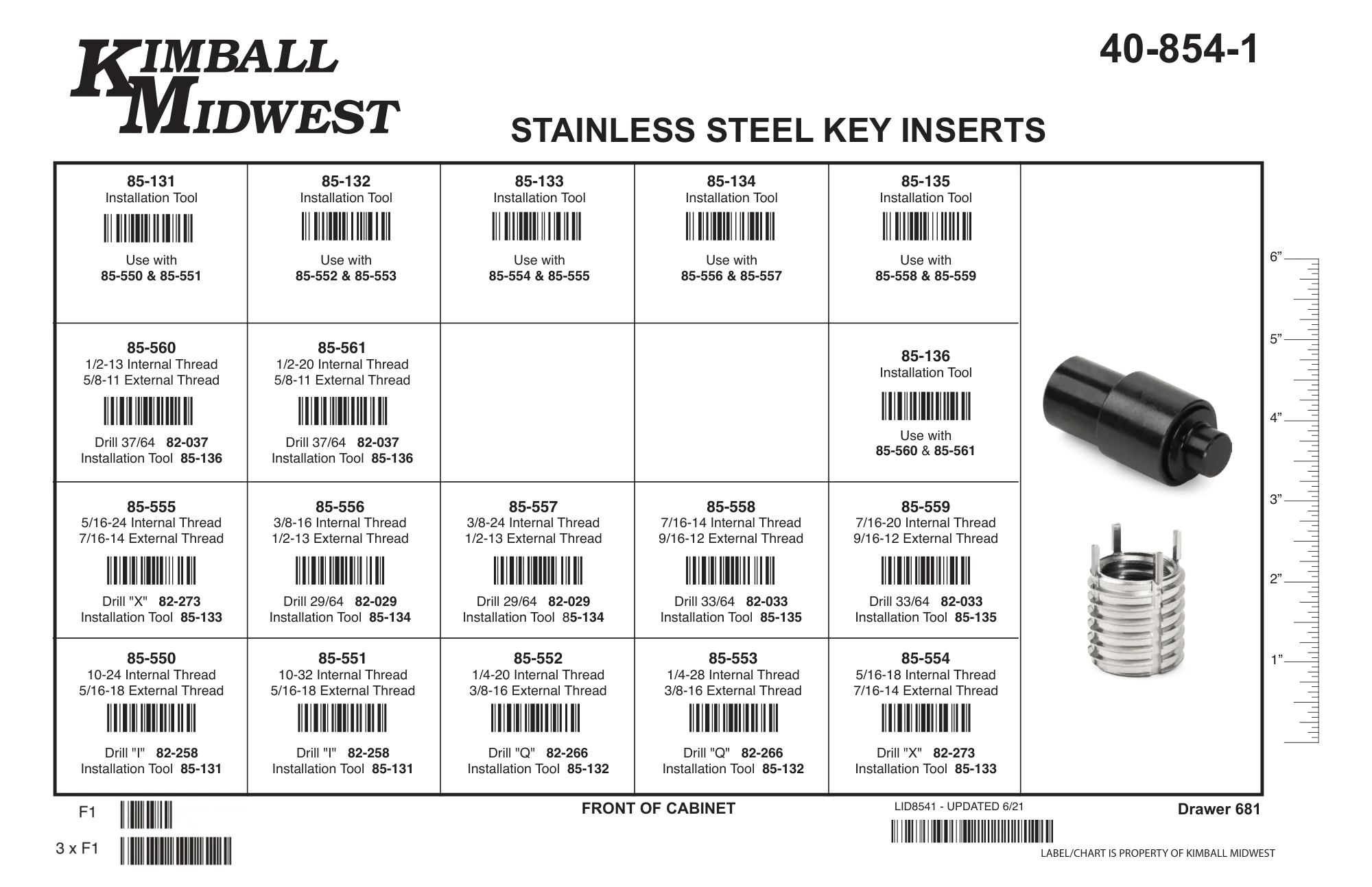 18-8 Stainless Steel Key Insert Assortments