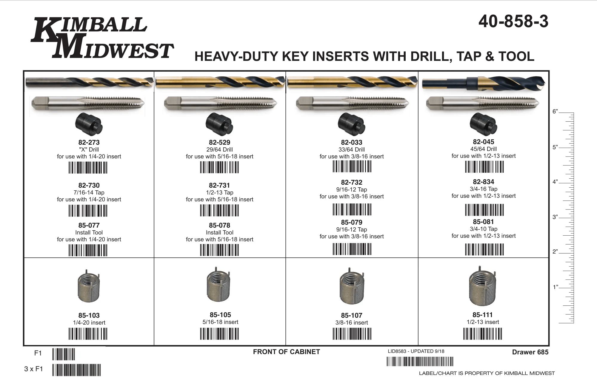 Heavy-Duty Key Insert Assortment (1/4"-20 - 1/2"-13)