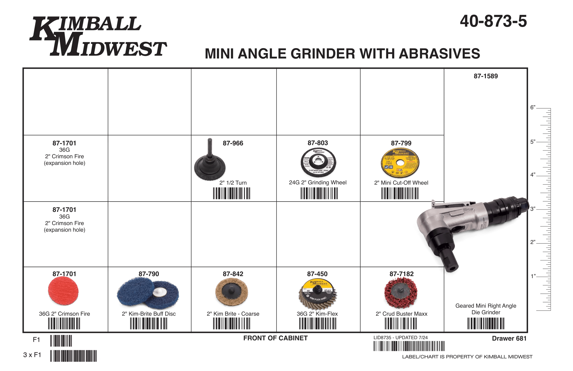 2" Mini Pneumatic Angle Grinder Assortment