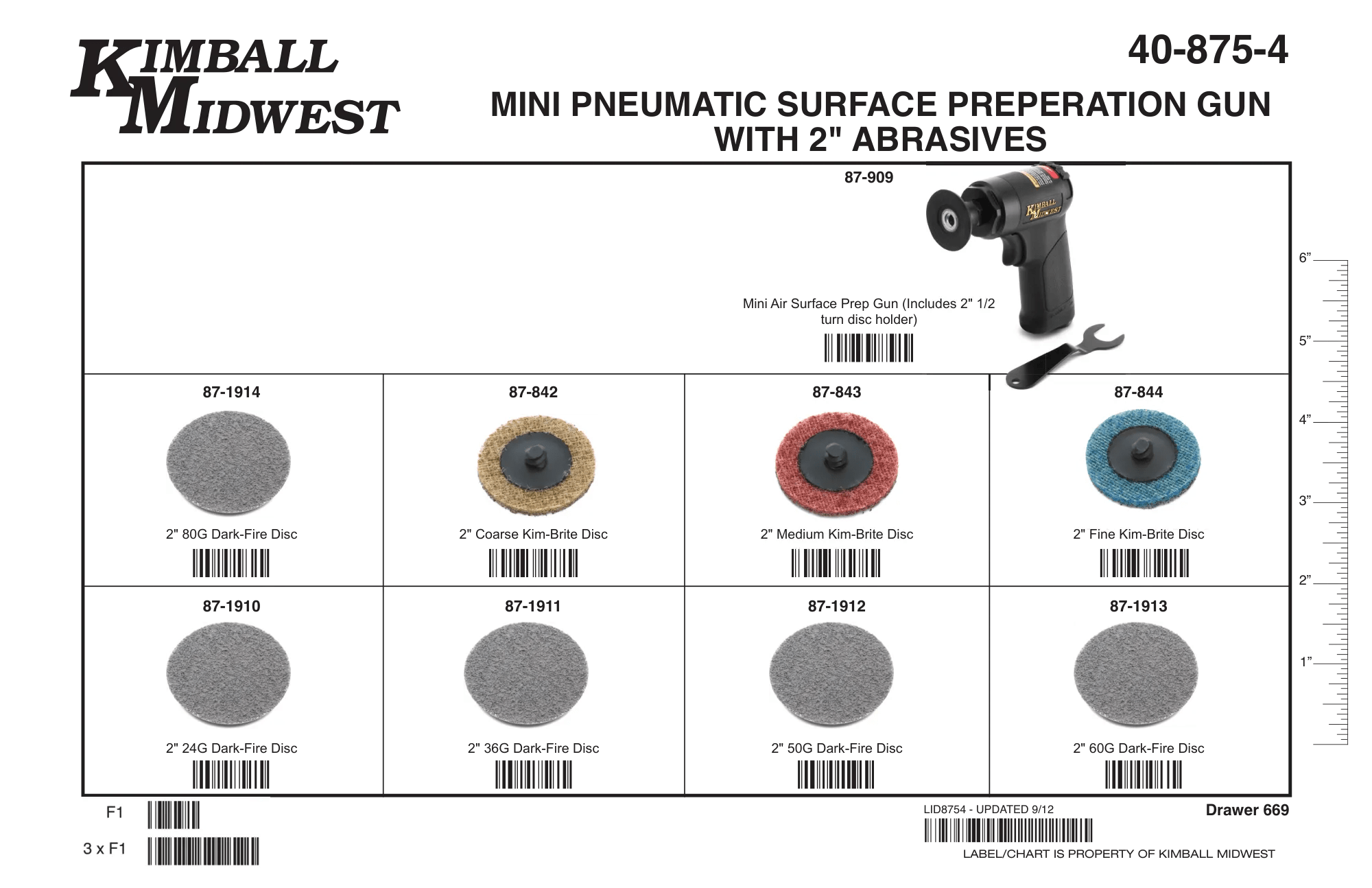 Mini Pneumatic Surface Preparation Gun Assortment w/ 2" Discs