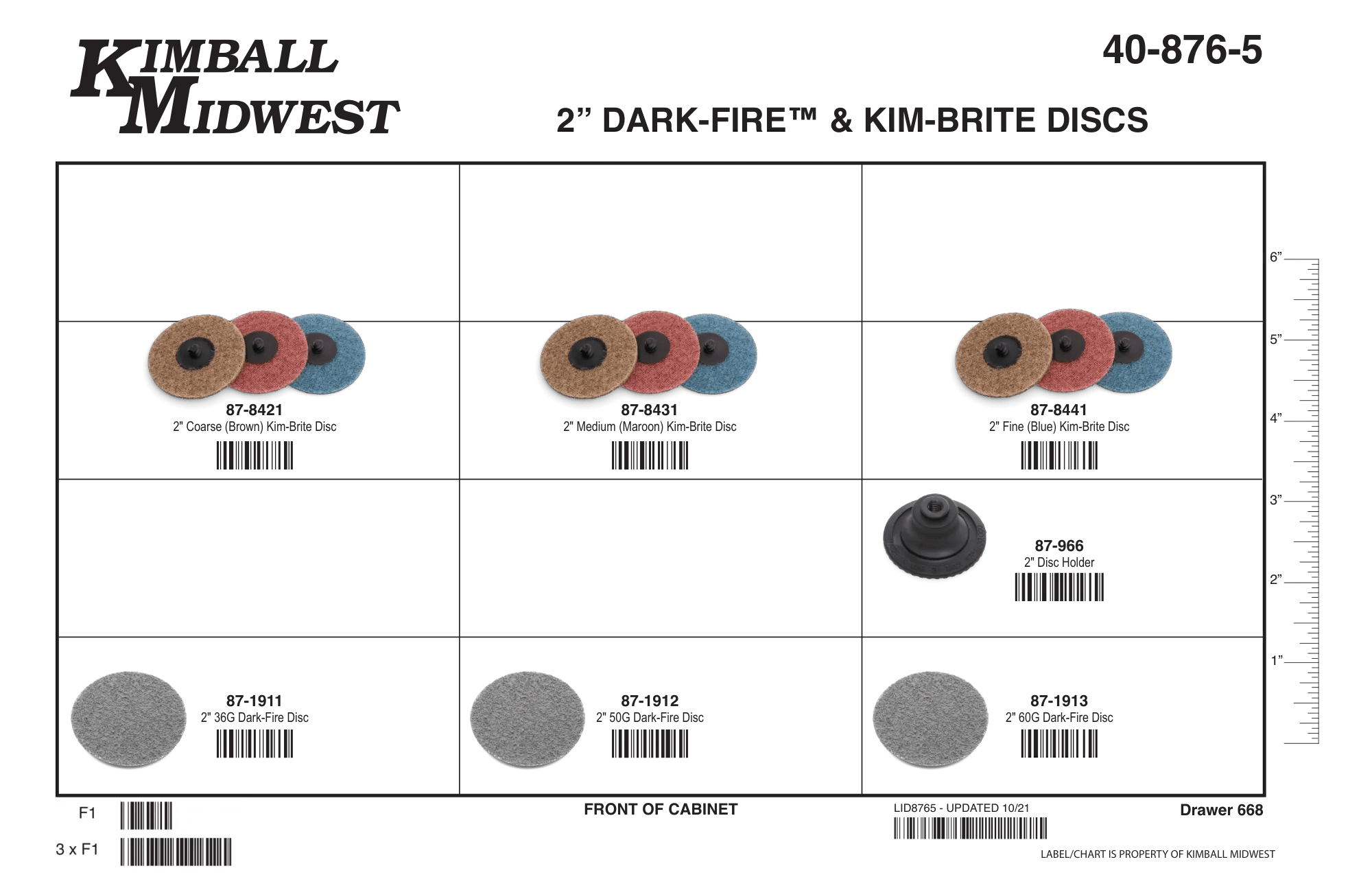 2" Dark-Fire™ & Kim-Brite™ Surface & Grinding Disc 12 Compartment Drawer Assortment