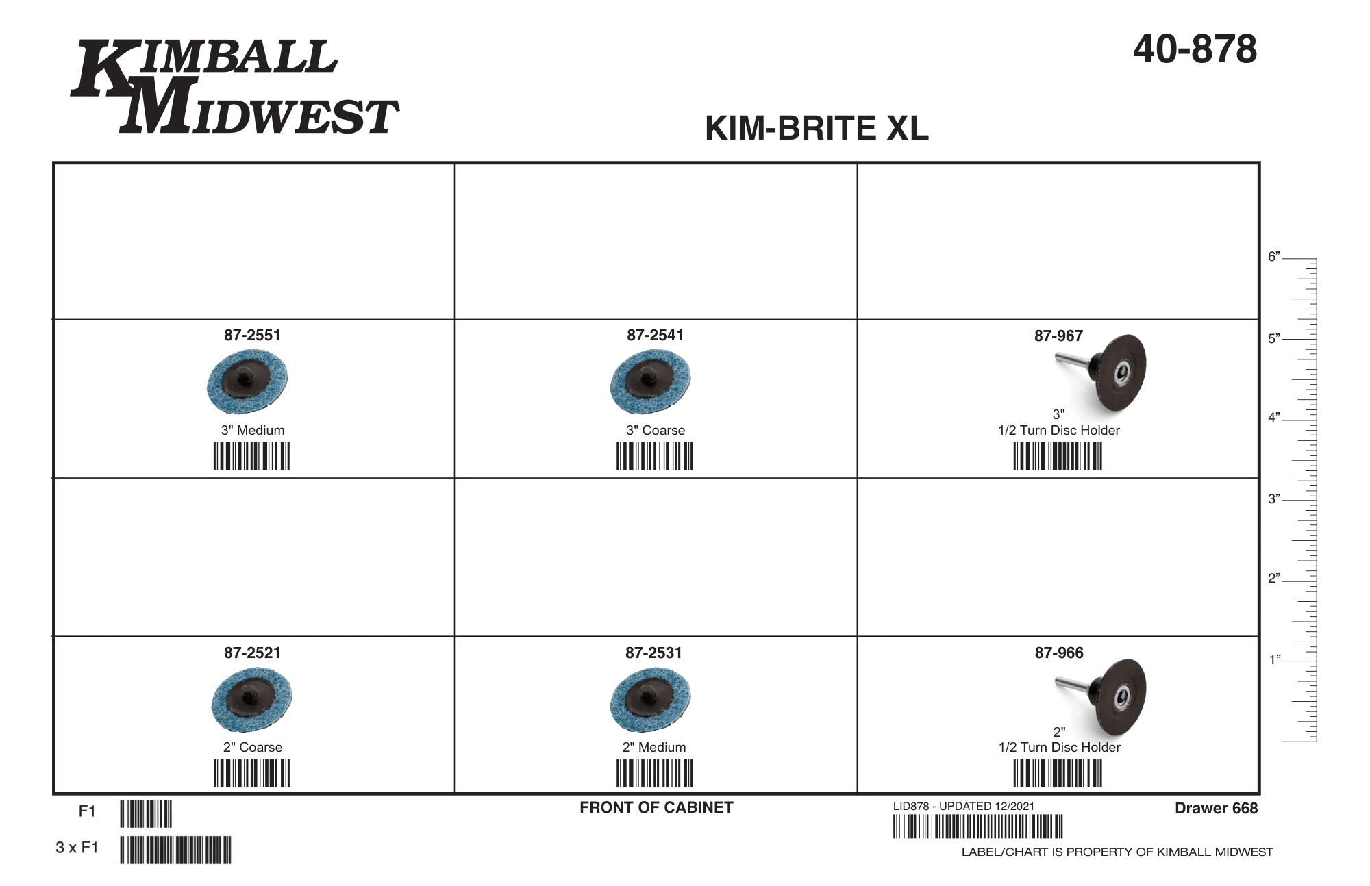 2" and 3" Type R Kim-Brite™ Ceramic Grain XL Surface Conditioning Disc Assortment (Medium and Coarse)