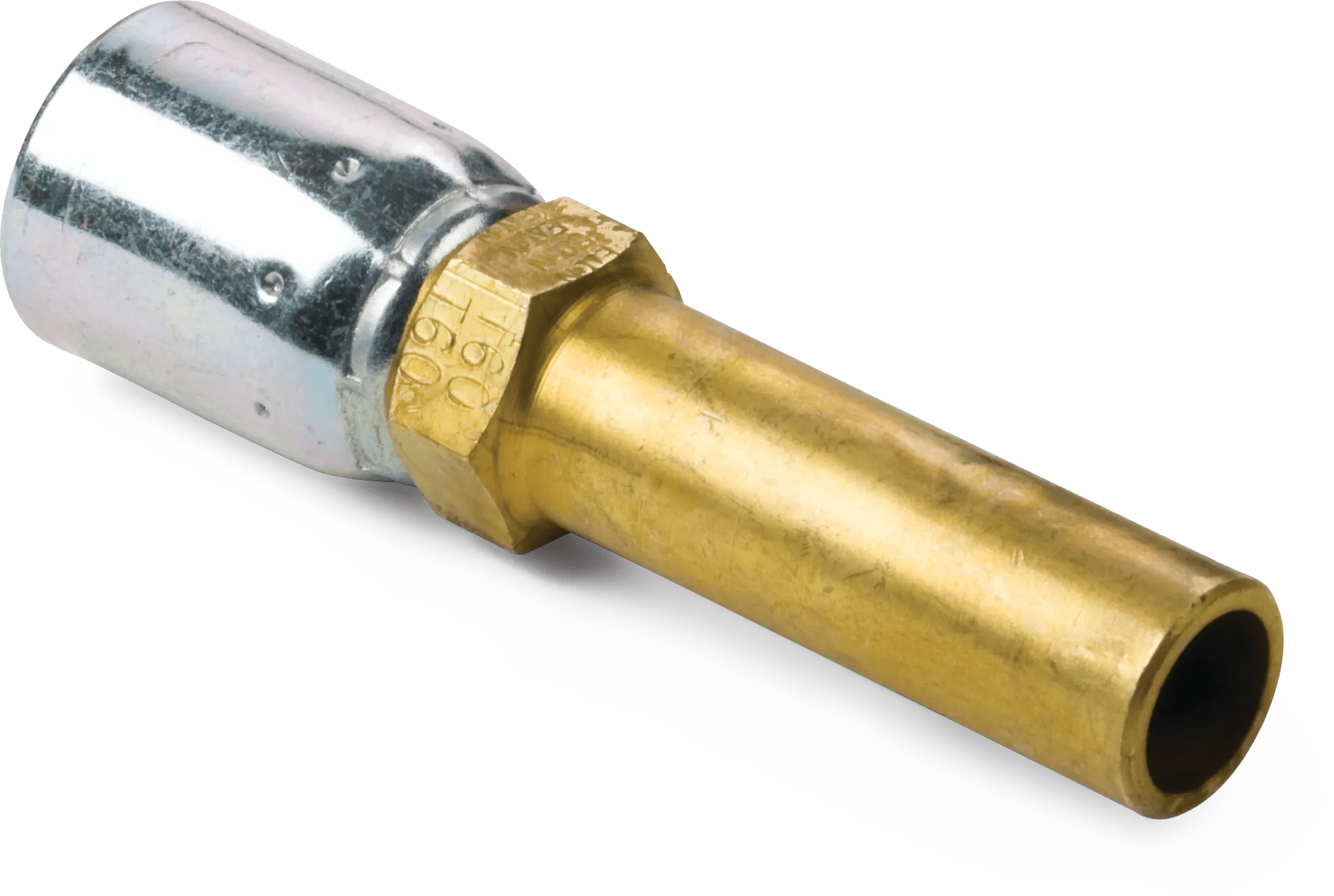 1/2" x 5/8" Straight Tube - Brass Hose End - Weatherhead E Series