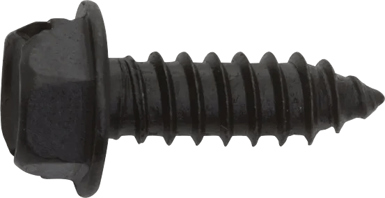 #14 x 3/4" Black Hex Washer Head License Plate Screw - 50 Pack