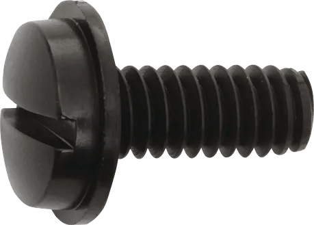 1/4"-20 x 5/8" Slotted Truss Washer Head Black Nylon License Plate Screw with Hex Nut - 25 Pack