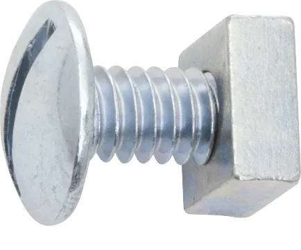 1/4"-20 x 1/2" Slotted Round Head License Plate Bolt With Square Nut - 100 Pack