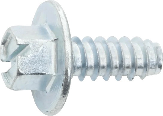 #14 x 5/8" Slotted Hex Washer Head License Plate Screw - 50 Pack