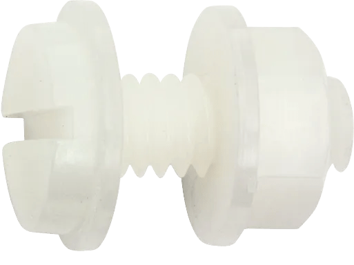 1/4"-20 x 5/8" Slotted Truss Washer Head Nylon License Plate Screw with Hex Nut - 25 Pack