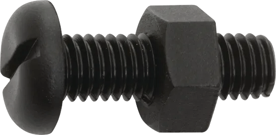 M6 x 1.0 x 20mm Slotted Pan Head License Plate Screw with Hex Nut - 50 Pack