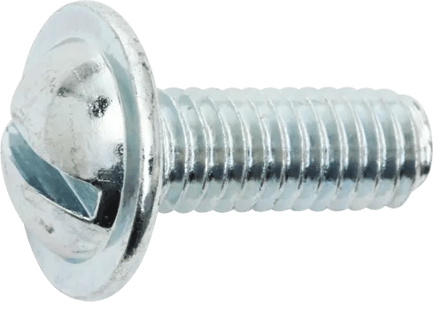 M6 x 1.0 x 16mm Slotted Round Washer Head License Plate Screw - 50 Pack