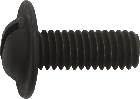 M6 x 1.0 x 16mm Black Slotted Round Washer Head License Plate Screw - 50 Pack