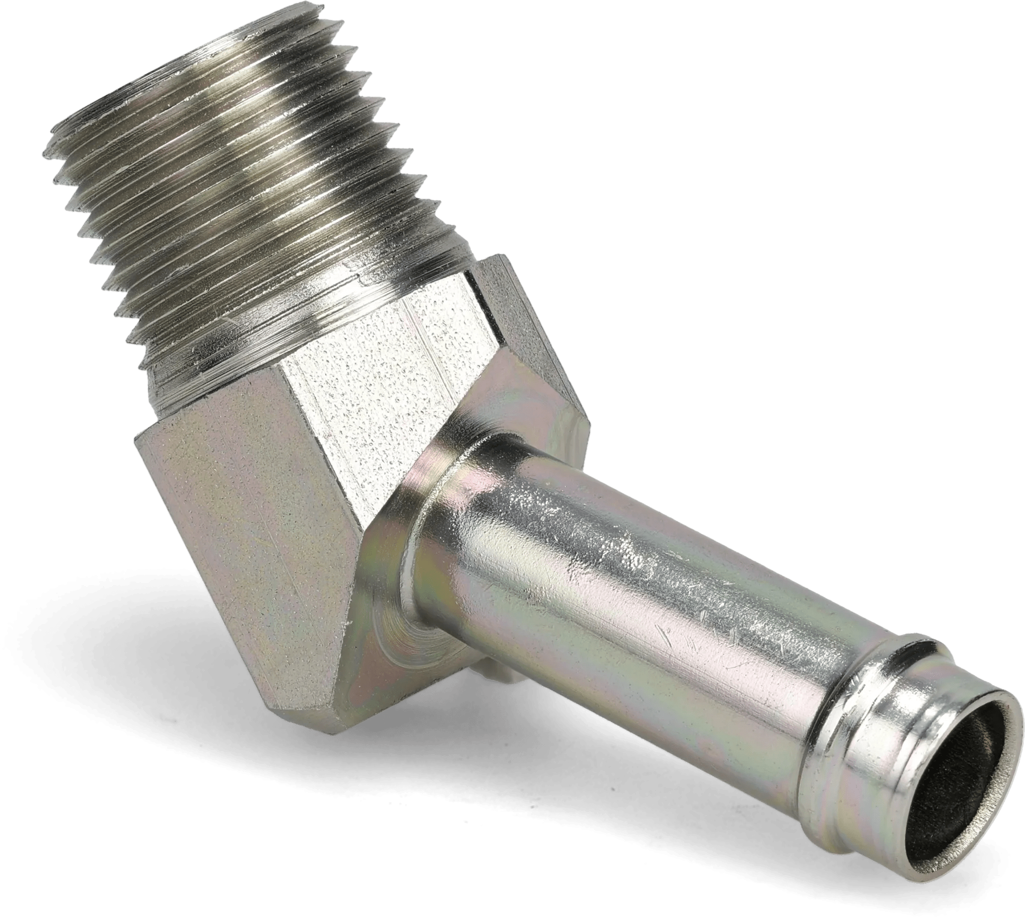 5/8" x 1/2" Steel Low Pressure Male 45° Elbow Hose End