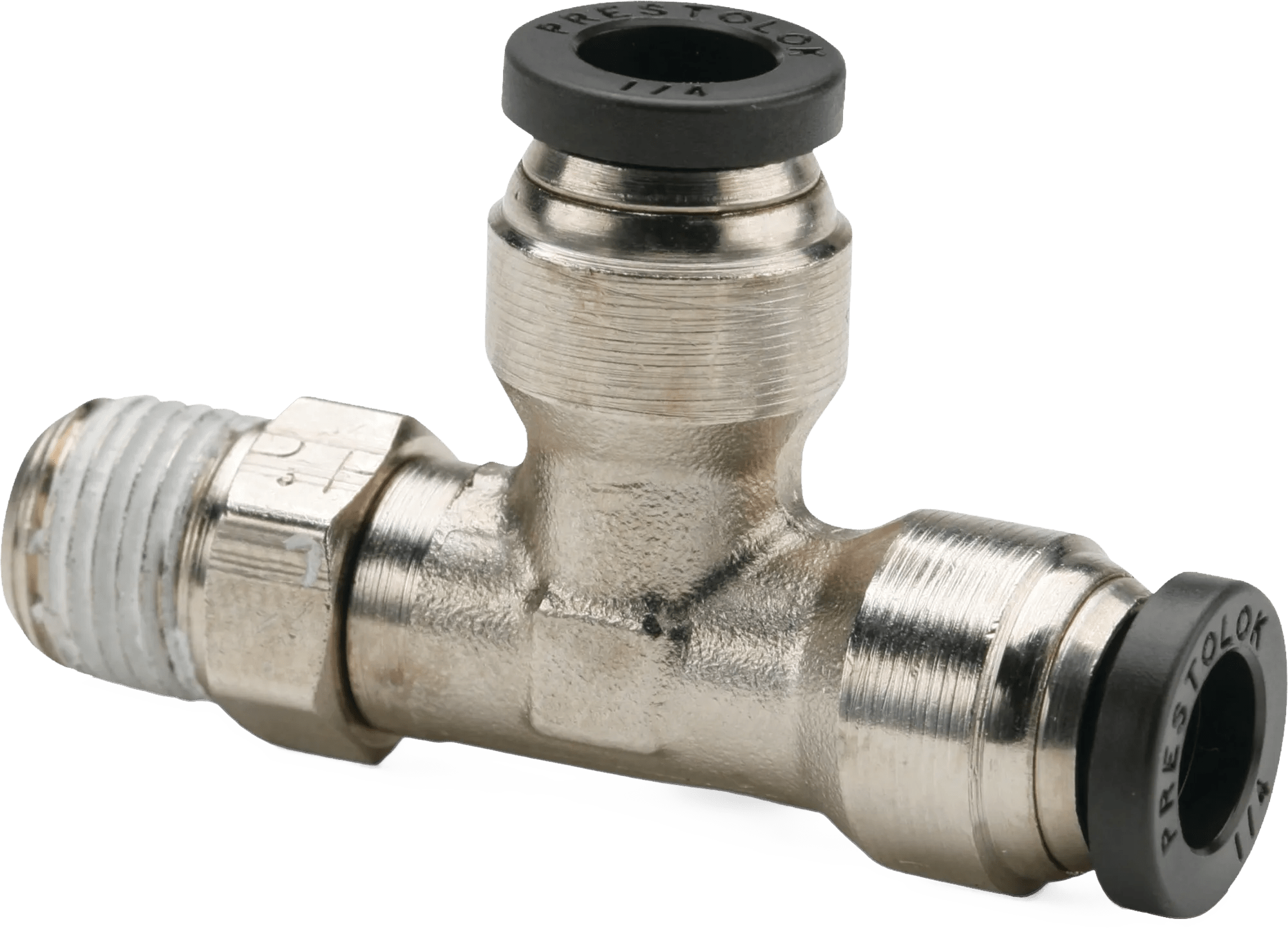 1/8" x 1/8" Prestolok Male Run Tee Swivel - 2 Pack