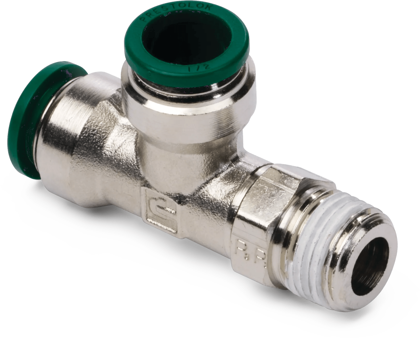 5/16" x 1/8" Prestolok Male Run Tee Swivel