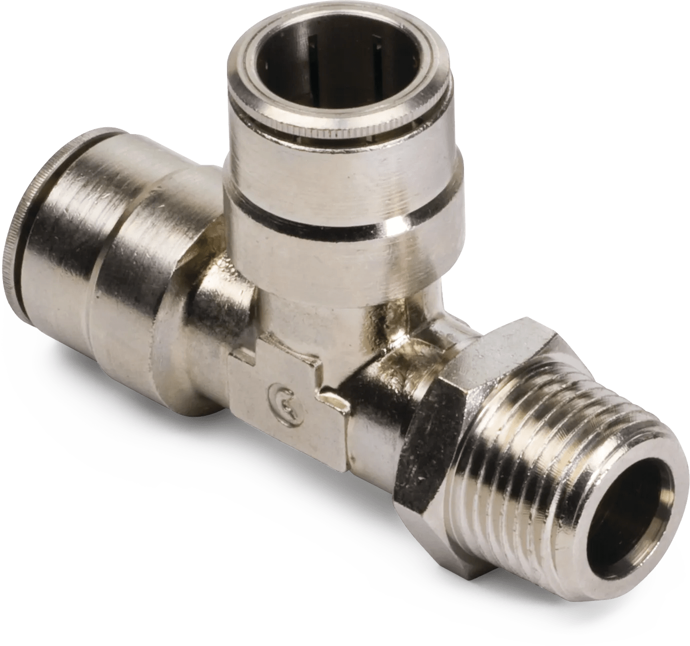 1/2" x 3/8" Push-Connect Male Run Tee Swivel