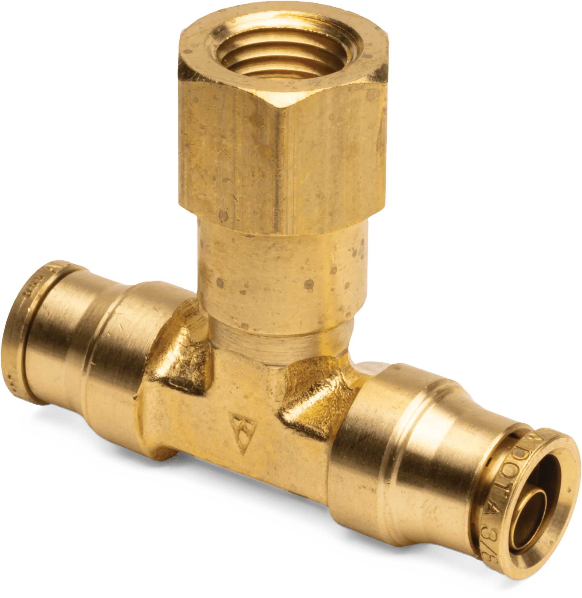 1/4" x 1/4" DOT Push-In Air Brake Female Branch Swivel Tee