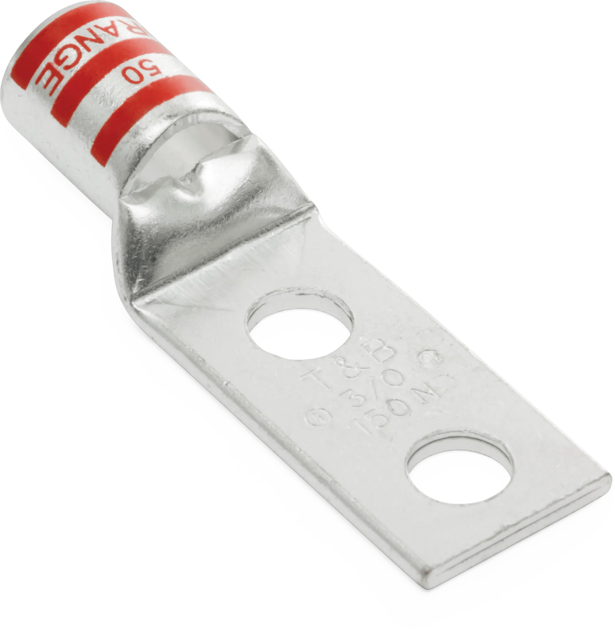 3/0 AWG, 3/8" Stud Orange T&B Industrial Double Hole Lug - 2 Pack