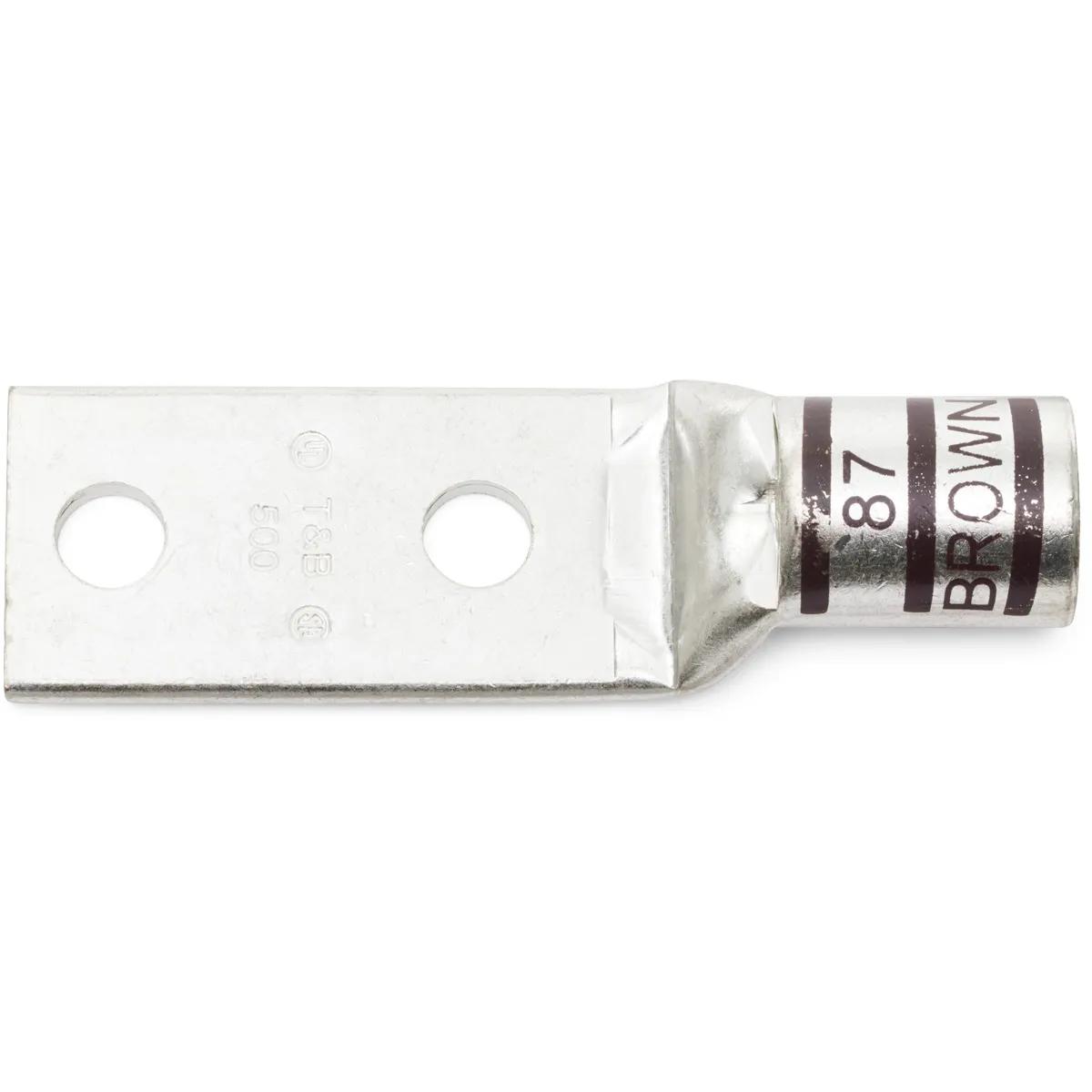 500 KCMIL, 1/2" Stud Brown T&B Industrial Double Hole Lug