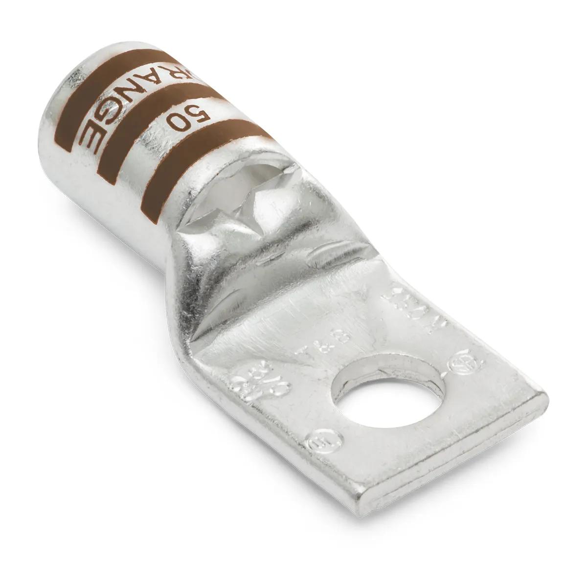 2 AWG, 1/2" Stud Brown T&B Industrial Single Hole Lug - 2 Pack