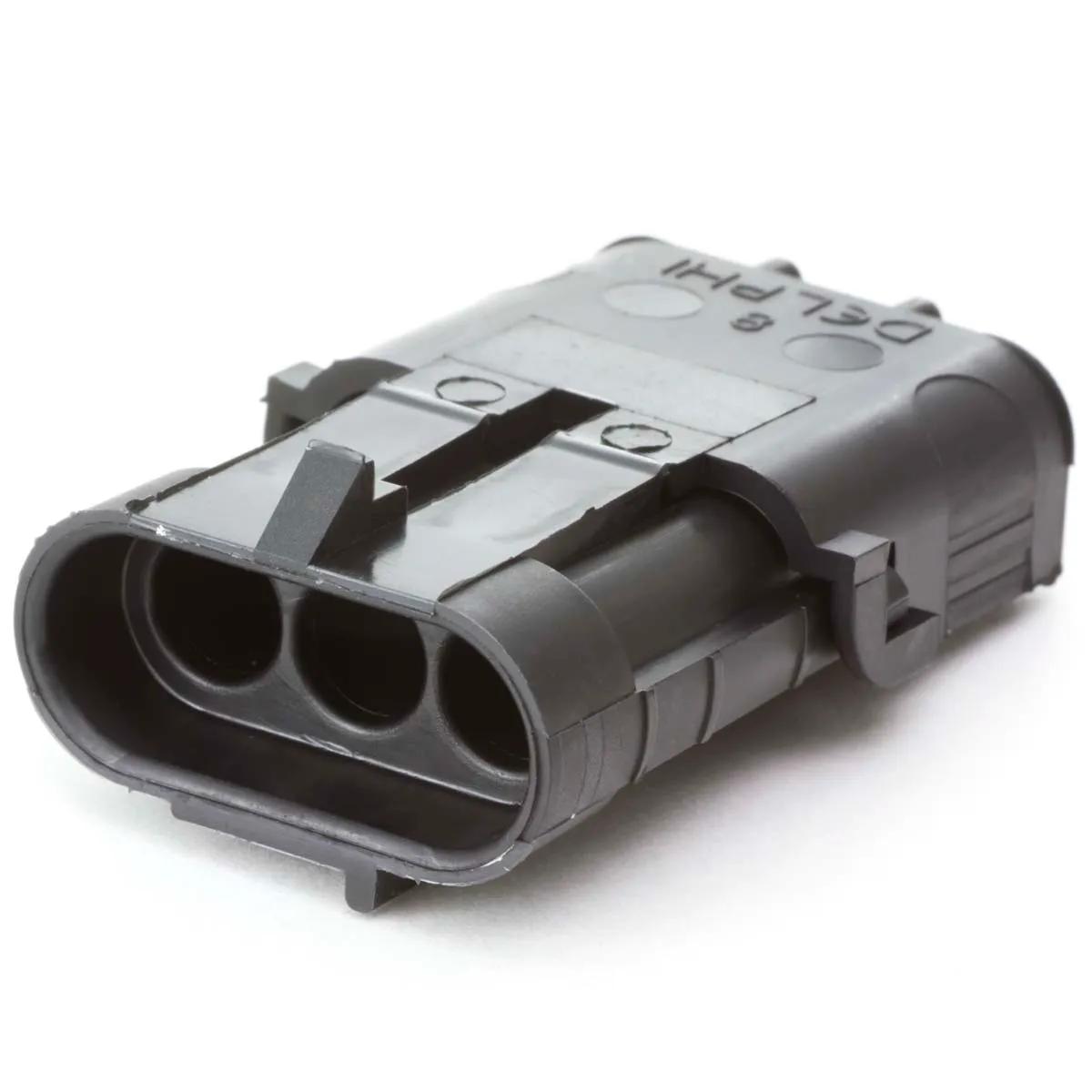 Weatherpack 3 Terminal Female Flat Tower Connector Body Shell - 5 Pack