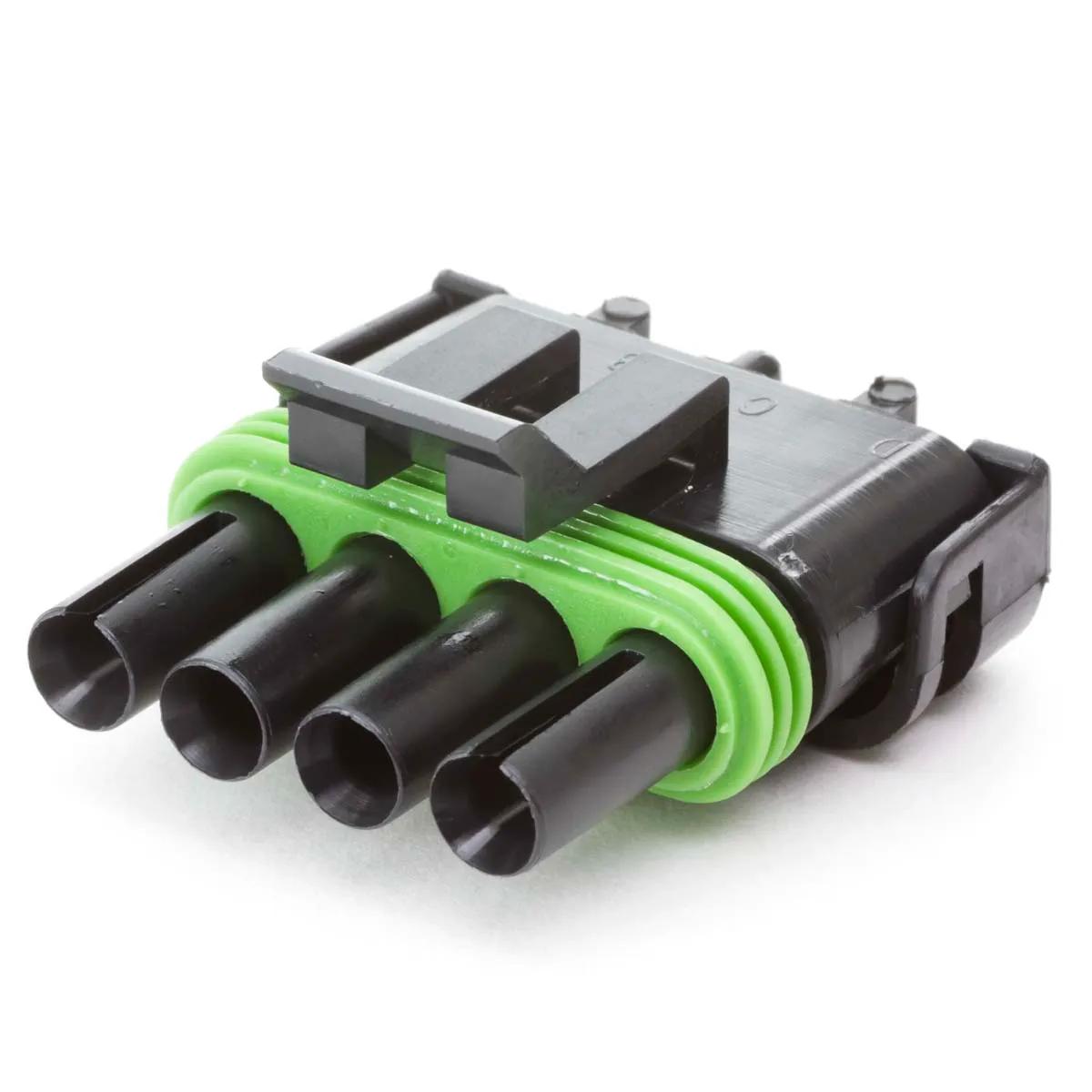Weatherpack 4 Terminal Male Flat Tower Connector Body Shell - 5 Pack
