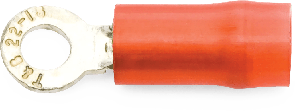 22 - 18 AWG Red #4 Nylon Insulated Sta-Kon® Ring Terminal - 50 Pack