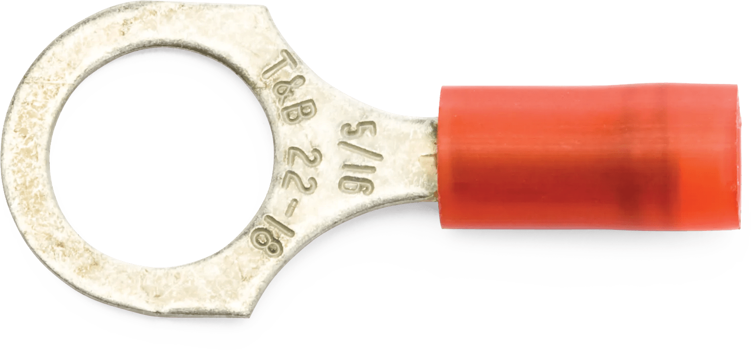 22 - 18 AWG Red 5/16" Nylon Insulated Sta-Kon® Ring Terminal