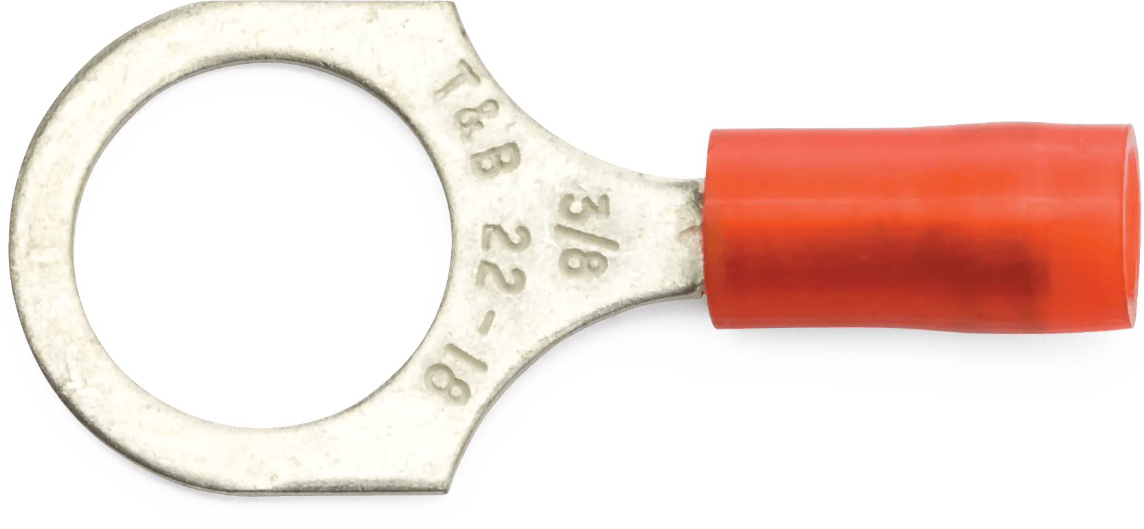 22 - 18 AWG Red 3/8" Nylon Insulated Sta-Kon® Ring Terminal - 50 Pack