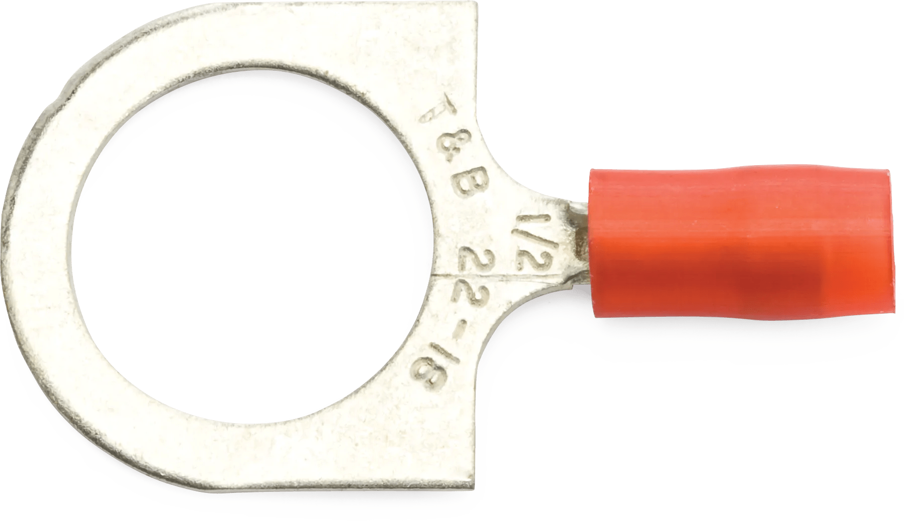 22 - 18 AWG Red 1/2" Nylon Insulated Sta-Kon® Ring Terminal - 25 Pack