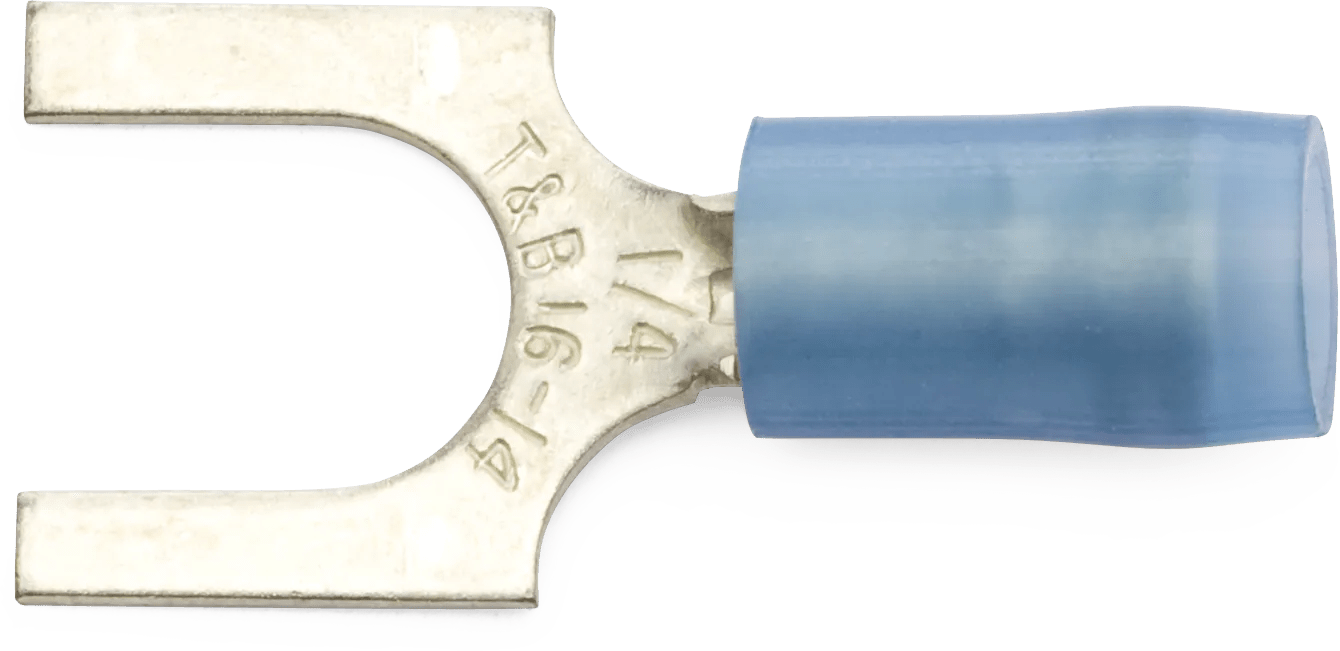 16 - 14 AWG Blue 1/4" Nylon Insulated Sta-Kon® Fork Terminal - 50 Pack