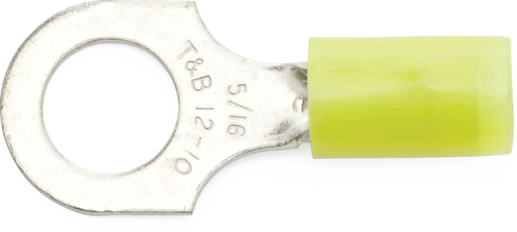 12 - 10 AWG Yellow 5/16" Nylon Insulated Sta-Kon® Ring Terminal - 50 Pack