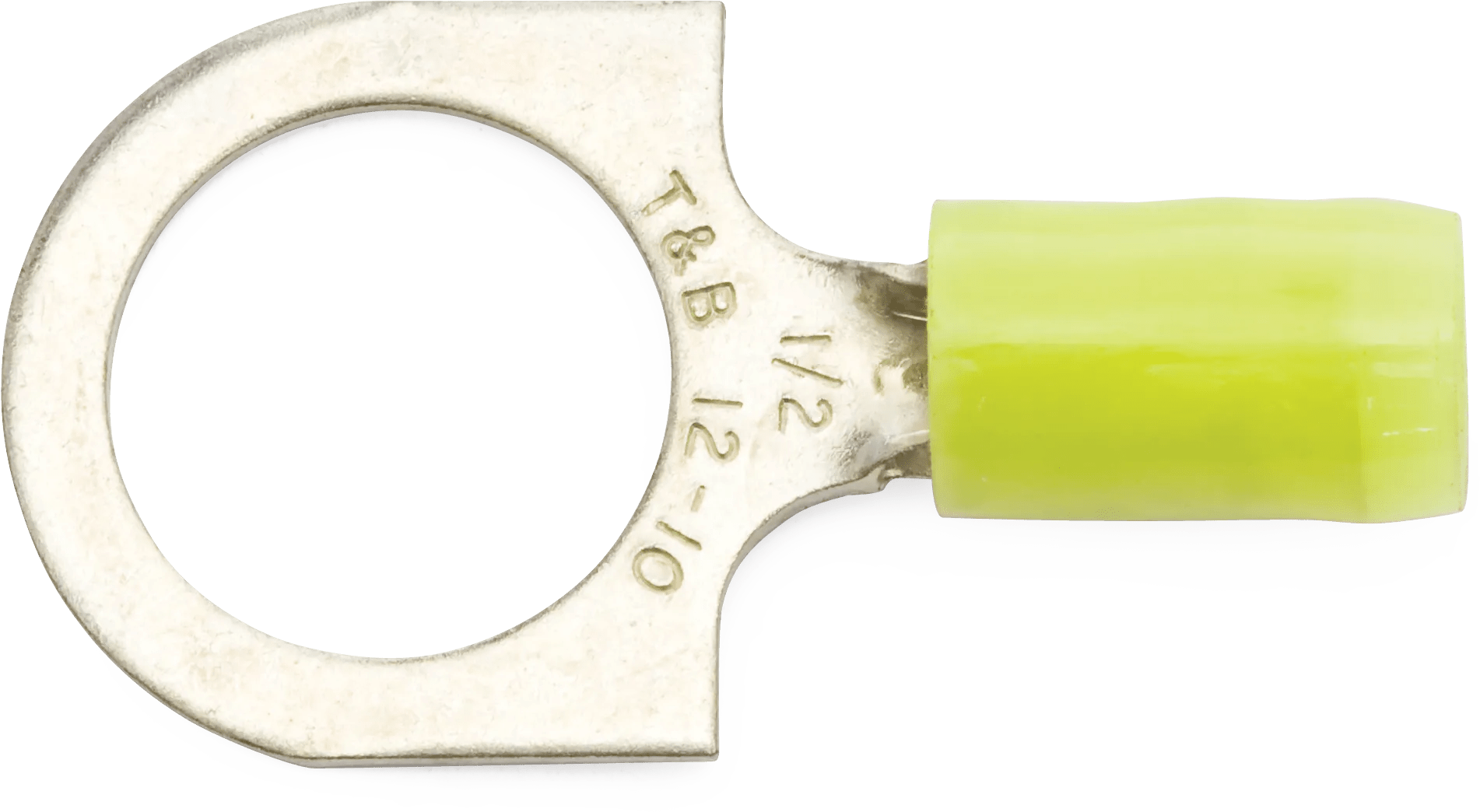 12 - 10 AWG Yellow 1/2" Nylon Insulated Sta-Kon® Ring Terminal - 25 Pack