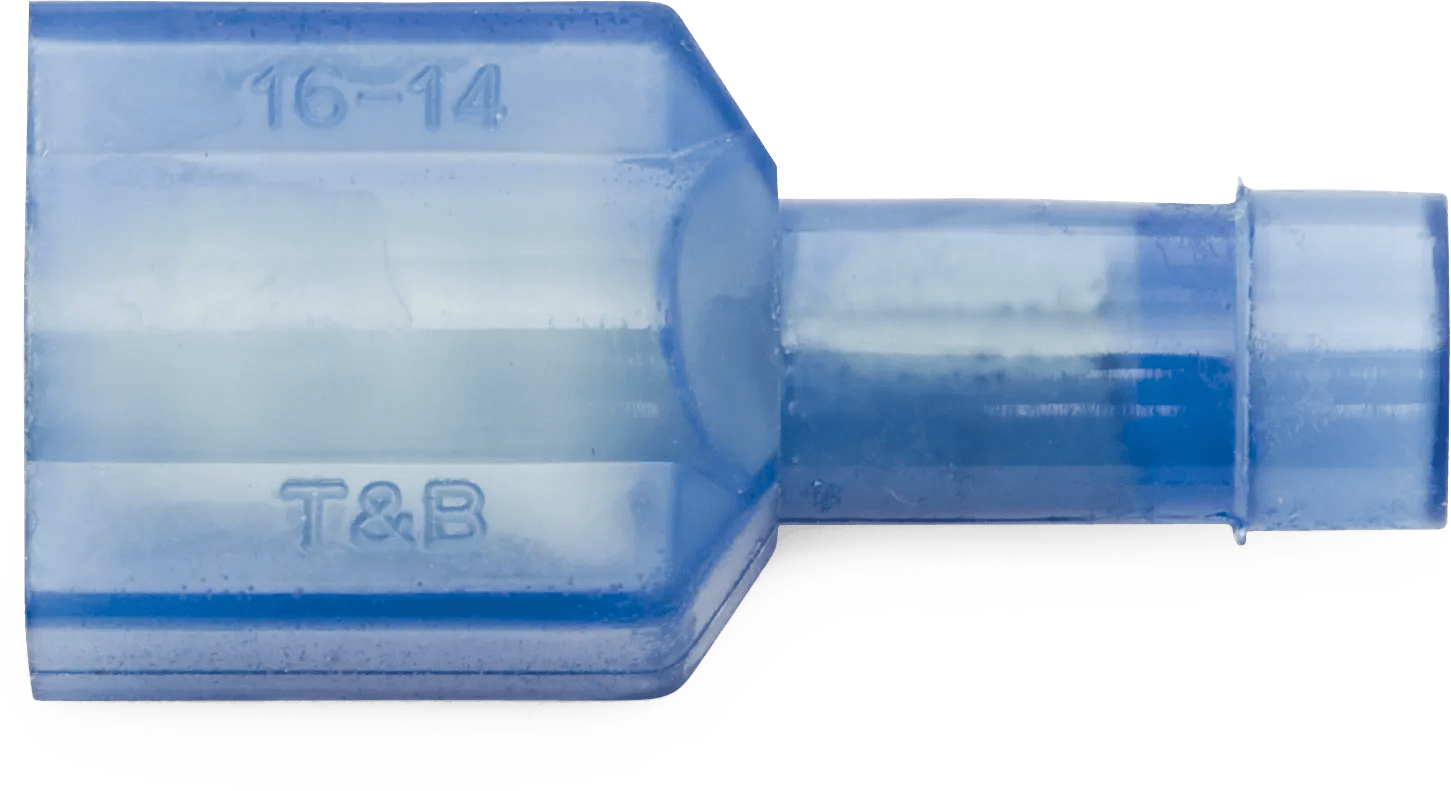 16 - 14 AWG Blue Fully Nylon Insulated Sta-Kon® 250 Series Male Quick Slide Terminal - 50 Pack