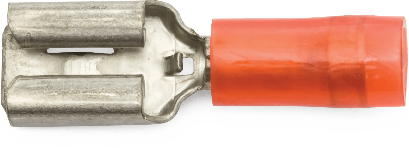 22 - 18 AWG Red Nylon Insulated Sta-Kon® 250 Series Female Quick Slide Terminal - 50 Pack