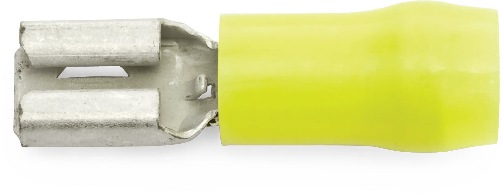 12 - 10 AWG Yellow Nylon Insulated Sta-Kon® 250 Series Female Quick Slide Terminal - 50 Pack